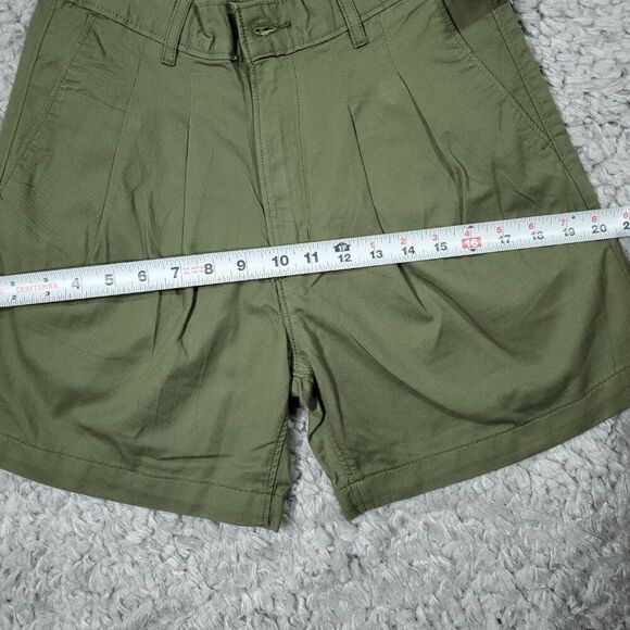 Levi's Premium Pleated Trouser Shorts High Rise Green Relaxed Women's Size 24 - Picture 11 of 11